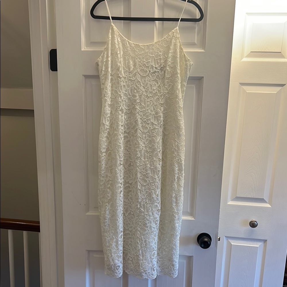 Sam Edelman White Spaghetti Strap Slip Midi Dress